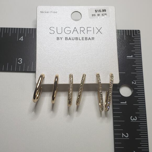 Sugarfix by Baublebar Gold Huggie Hoop Earring Set - Picture 3 of 4
